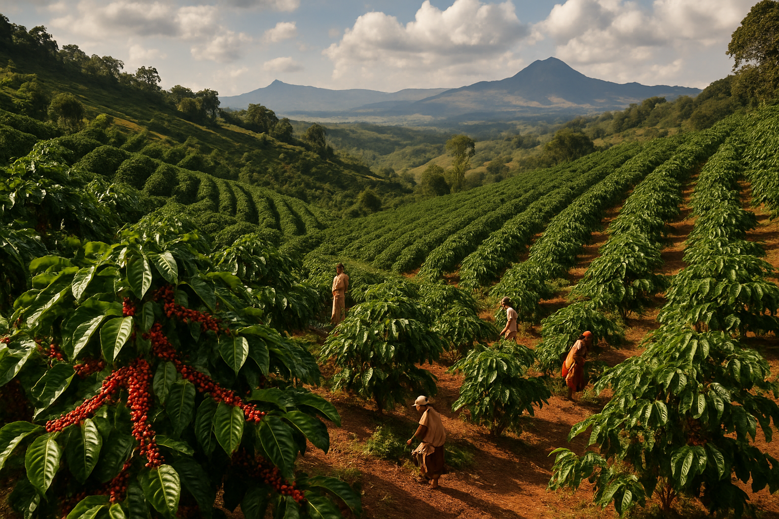fotografía de plantación de café en etiopía